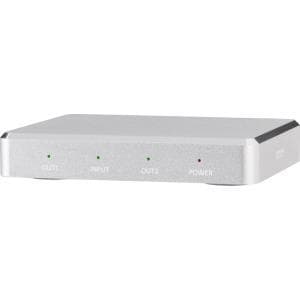 SpeaKa Professional 2-ports HDMI-splitter med aluminiumshus, Ultra HD-kompatibel 3840 x 2160 pixels (1404185)