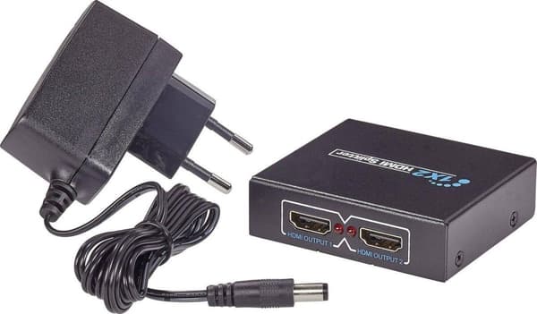 SpeaKa Professional 2 porttia HDMI-jakaja 3D-näyttö mahdollinen 1920 x 1080 pikselin musta