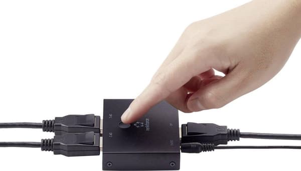 Renkforce 2-porte DisplayPort-switch Tovejs anvendelig 3840 x 2160 Pixel