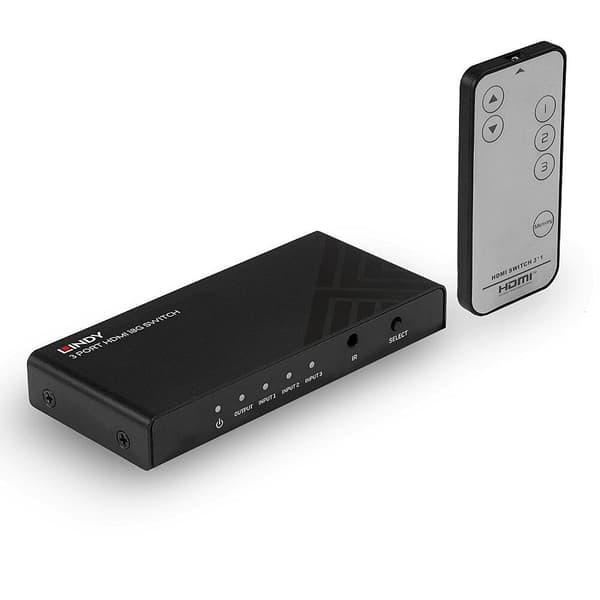 Lindy 3 Port HDMI 18G Switch - Video/Audio Switch - 3 x HDMI - Desktop (38232)