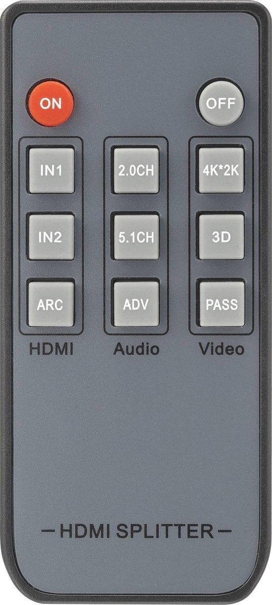 SpeaKa Professional 4 portar HDMI splitter + ljudportar, + fjärrkontroll 3840 x 2160 pixlar Svart