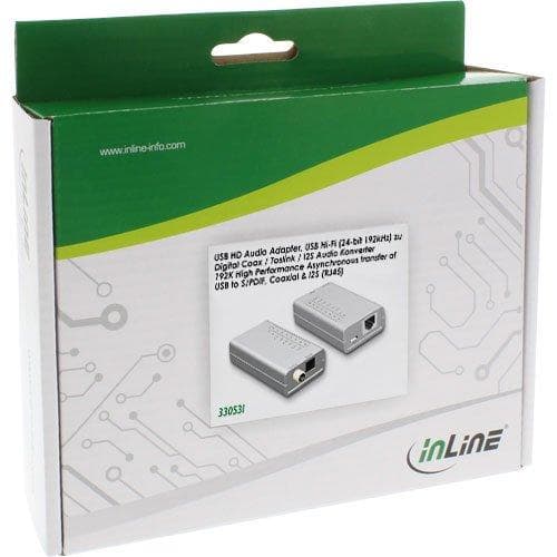 INLINE USB HD Audio Adapter - Lydkort - 24-bit - 192 kHz - Stereo - USB 2.0 - CM6631A (33053I)