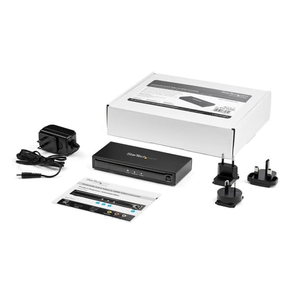 StarTech.com VID2HDCON2 S-Video- tai komposiitti-HDMI-muunnin äänellä (720p, NTSC & PAL, HDMI Upscaler, Mac & Windows) - Videomuunnin - komposiittivid
