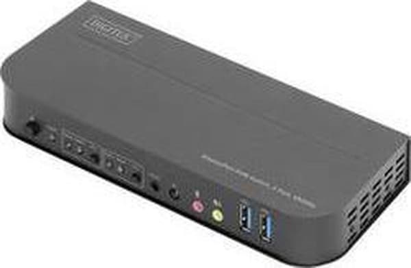 Digitus DS-12850 2+2 porte KVM Switch DisplayPort, HDMI-fjernbetjening, Keyboard 4096 x 2160 Pixel