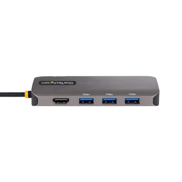 StarTech.com USB C Multiport Adapter - USB C till HDMI Adapter 4K 60Hz - 5Gbit/s USB-A 3.0 Hub - 100W Power Delivery Pass-Through - GbE - 30cm Kabel -