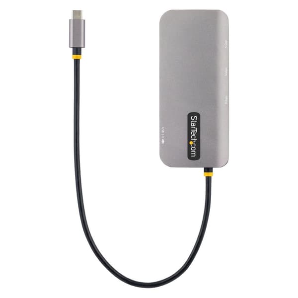 StarTech.com USB C Multiport Adapter - USB C till HDMI Adapter 4K 60Hz - 5Gbit/s USB-A 3.0 Hub - 100W Power Delivery Pass-Through - GbE - 30cm Kabel -