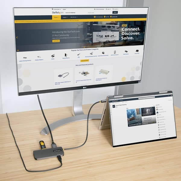 StarTech.com USB C Multiport Adapter - USB C till HDMI Adapter 4K 60Hz - 5Gbit/s USB-A 3.0 Hub - 100W Power Delivery Pass-Through - GbE - 30cm Kabel -