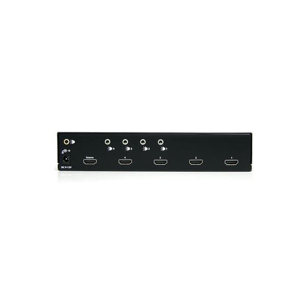 StarTech.com 4-portars höghastighets HDMI-videodelare med ljud upp till 15,0 m - Videodelare - 4 x HDMI + 4 x ljud - Desktop (ST124HDMI2)