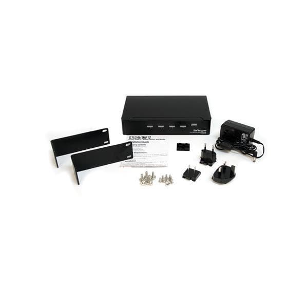 StarTech.com 4-porttinen nopea HDMI-videojakaja, jossa ääni jopa 15,0 metriin - Videonjakaja - 4 x HDMI + 4 x ääni - pöytäkone (ST124HDMI2)