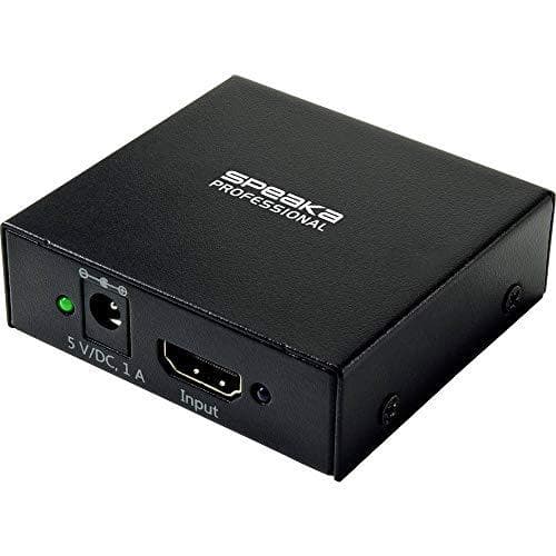 SpeaKa Professional SP-HDS-220 1+2-porttinen HDMI-jakaja Ultra HD -yhteensopiva 3840 x 2160 pikseliä musta
