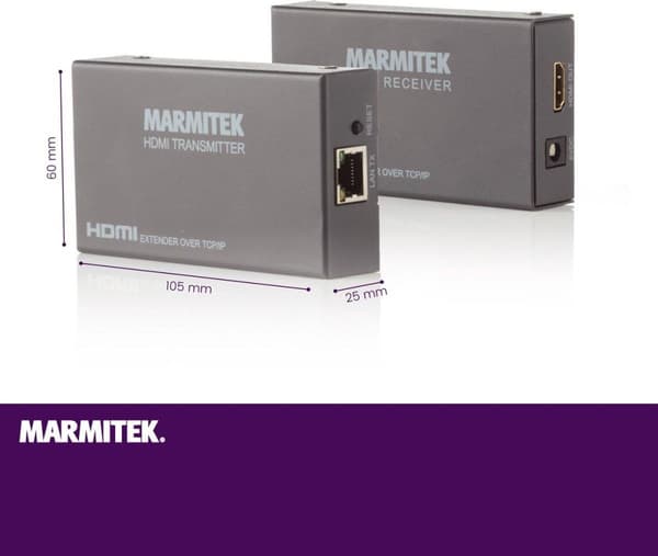 Marmitek MegaView 90 HDMI-förlängare | över 1 CAT 5e/6-kabel eller nätverk (IP/LAN) | Full HD | 100-120m |