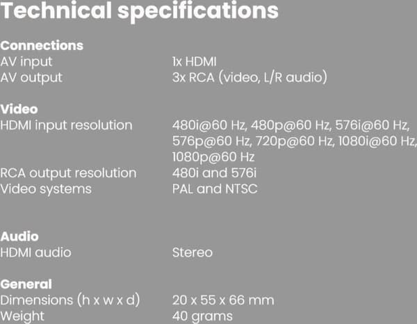 Marmitek Anslut HA13 HDMI till RCA/Scart-omvandlare