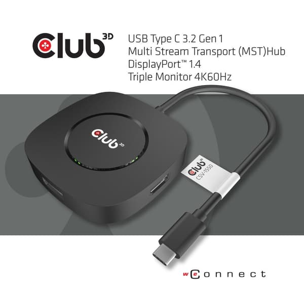 Club 3D Club3D - Dockningsstation - USB-C 3.2 Gen 1 - DP (CSV-1550)
