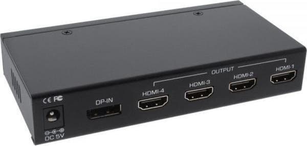 InLine 1x DisplayPort till 4x HDMI splitter - 4K