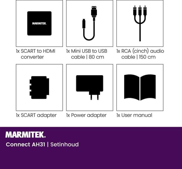 Marmitek Connect Ah31 RCA/Scart till HDMI-omvandlare