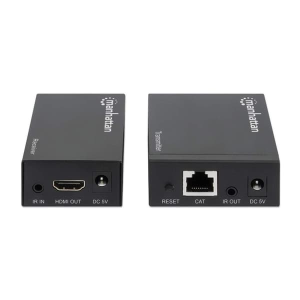 Manhattan HDMI over Ethernet Extender Kit (HDMI-signalförlängning (1080p upp till 50m) via en Cat6 nätverkskabel/infrarött stöd) 207461