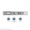 Miniatyrbild 3 av 6: StarTech Aluminium A/V reseadapter: 4-i-1 USB-C till VGA, DVI, HDMI eller mDP - 4K