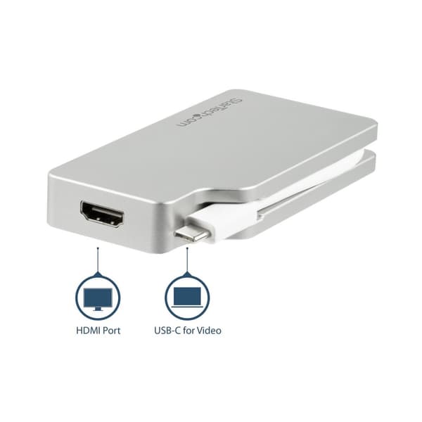 StarTech Aluminium A/V reseadapter: 4-i-1 USB-C till VGA, DVI, HDMI eller mDP - 4K