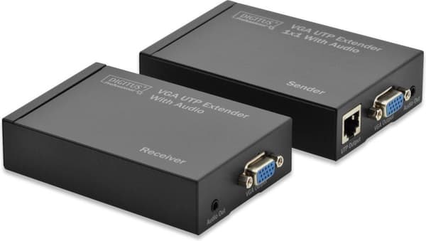 Digitus DS-53400 VGA Extender (förlängning) via nätverkskabel RJ45 300 m