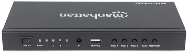 Manhattan 1080p 4-portars HDMI Multiviewer Switch - Video/Audio Switch - 4 x HDMI - Desktop (207881)