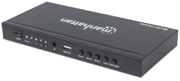 Manhattan 1080p 4-portars HDMI Multiviewer Switch - Video/Audio Switch - 4 x HDMI - Desktop (207881)