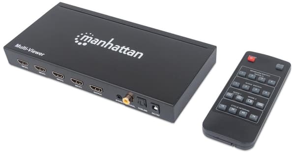 Manhattan 1080p 4-portars HDMI Multiviewer Switch - Video/Audio Switch - 4 x HDMI - Desktop (207881)