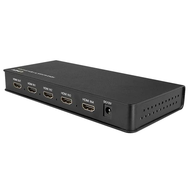 Lindy HDMI 4x1 -moninäkymäkytkin - Video/äänikytkin - 4 x HDMI - Pöytäkone