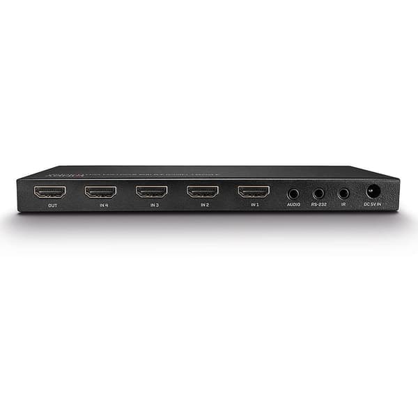 Lindy HDMI 2.0 18G Switch med ljud - Video/Audio Switch - 4 x HDMI - Desktop (38249)