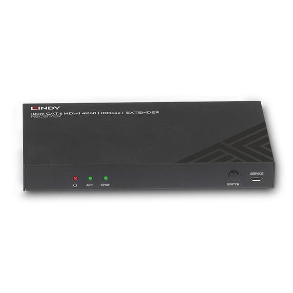 LINDY - video-, ääni-, infrapuna- ja sarjalaajennus - vastaanotin - HDMI, HDBaseT - yli CAT 6 - jopa 100 m (38342)