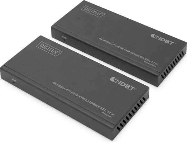 DIGITUS DS-55512 - Sender og modtager - Video/Audio/Infrarød/USB Extender - HDMI, HDBaseT - via CAT 5e/6/6a/7/8 - op til 70 m