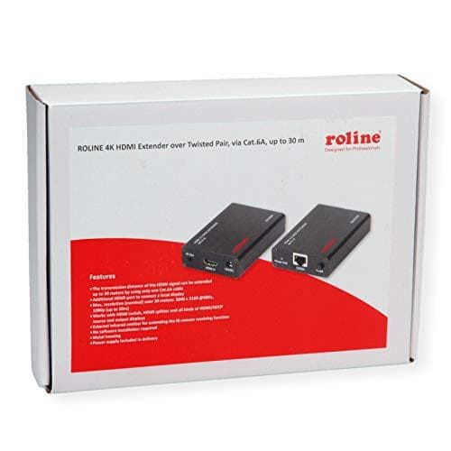 ROLINE HDMI A/V-förlängare via Cat.6A-kabel, 4K@60Hz, 30 m