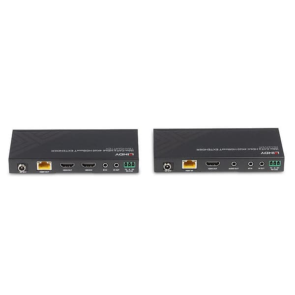 LINDY - Lähetin ja vastaanotin - video-, ääni-, infrapuna- ja sarjalaajennus - HDMI, HDBaseT - CAT 6:n kautta - jopa 150 m (38217)