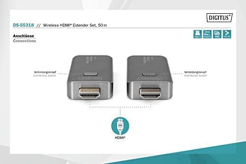 DIGITUS DS-55318 - Lähetin ja vastaanotin - Langaton video-/audiolaajennus - 802.11ac - jopa 50 m