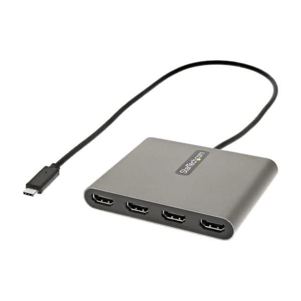 StarTech USB-C til 4x HDMI Adapter - Eksternt video- og grafikkort - USB Type-C til Quad HDMI Display Adapter Dongle - 1080p 60Hz - Multi Monitor Spli