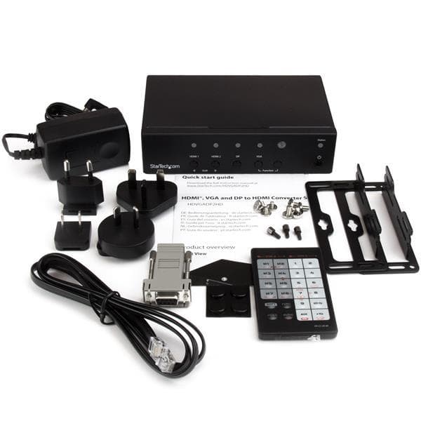 StarTech.com-monitulo-HDMI-muunninkytkin - 2x HDMI + VGA + DP - 4K - Video/äänikytkin - pöytäkone (HDVGADP2HD)