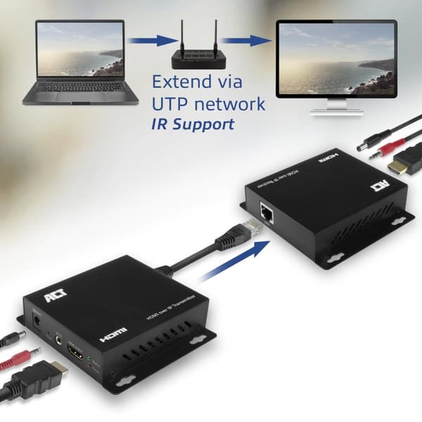 HDMI over IP-förlängningssats CATx upp till 100 meter-ACT AC7850