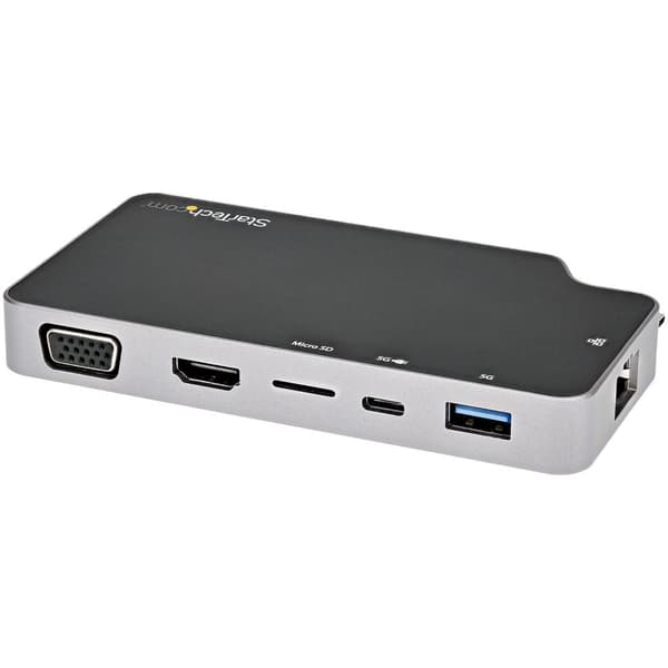 StarTech.com USB-C Multiport Adapter - USB-C til 4K HDMI eller VGA med 100 W strømforsyning Pass-Through, 2-Port 10 Gbit/s USB Hub, MicroSD, GbE - USB