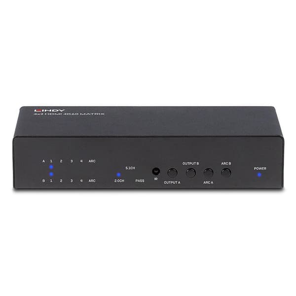LINDY 4x2 HDMI 2.0 18G Matrix Switch 38084