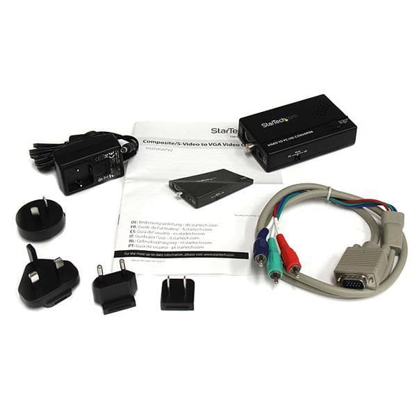 StarTech.com Composite og S-Video til VGA Video Converter med Scaler - Video Converter - Sort (VID2VGATV2)