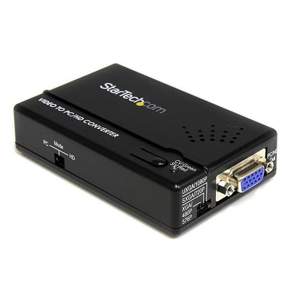 StarTech.com Composite og S-Video til VGA Video Converter med Scaler - Video Converter - Sort (VID2VGATV2)