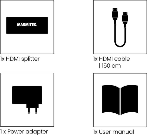 Marmitek Split 614 UHD 2.0 HDMI splitter - 3D - 4K60 (4:4:4) - HDCP 2.2 - metallhölje