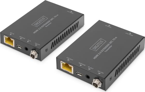DIGITUS DS-55506 - sender og modtager - video/lyd/infrarød sender - HDMI - via CAT 5e/6/6a/7 - op til 70 m