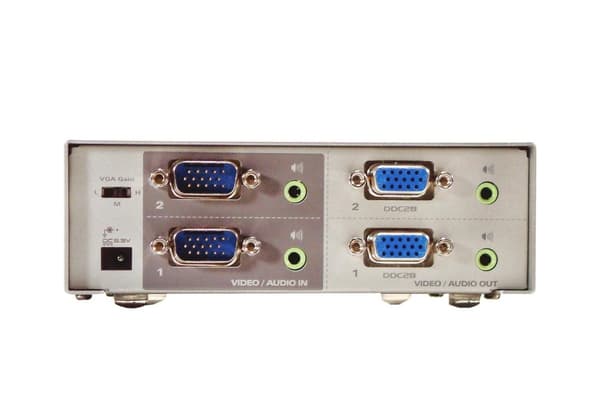 KVM Matrix Switch & Audio Support 2 PC till 2 skärmar