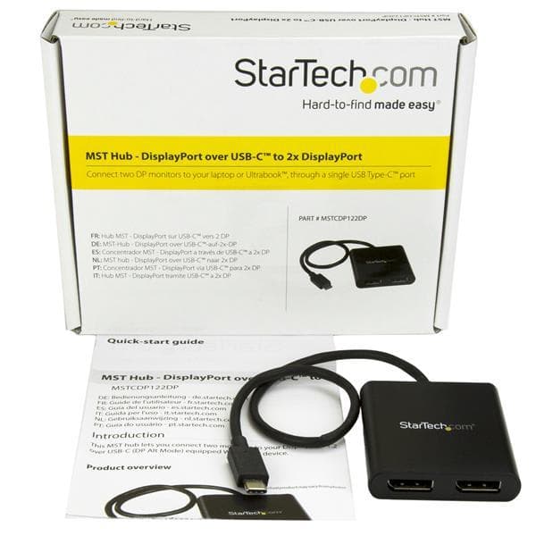 StarTech.com MSTCDP122DP USB-grafikadapter 3840 x 2160 pixlar Svart