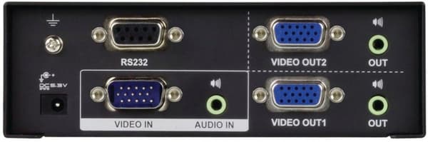 2-portar med ljud-understöd VGA Splitter Svart