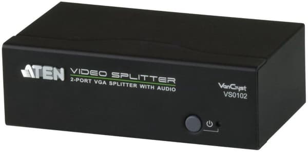 2-portar med ljud-understöd VGA Splitter Svart