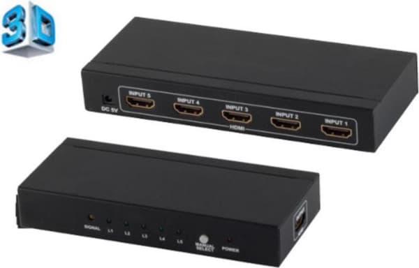 shiverpeaks ®-PROFESSIONAL--HDMI Switch, 4x IN 1x OUT, 4K2K, 3D, metallhölje, VER1.4 (SP05-02004)