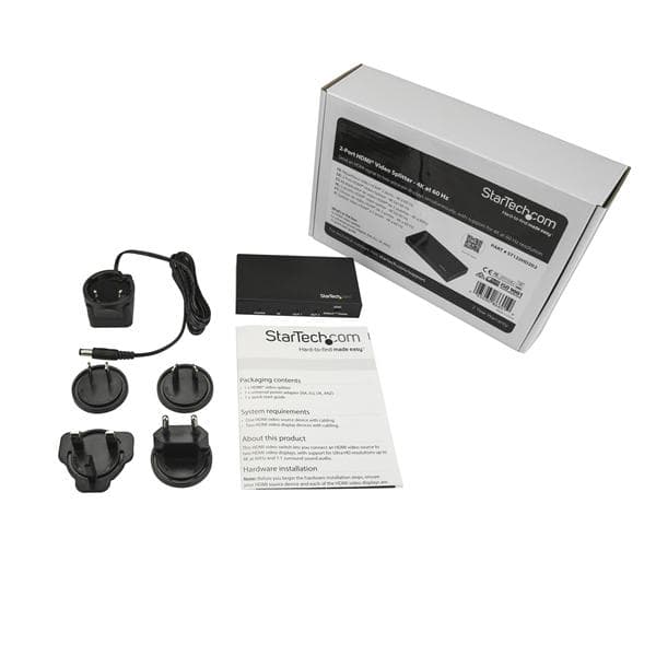 StarTech.com HDMI Splitter - 2-Port - 4K 60Hz - HDR - 1x2 HDMI Splitter