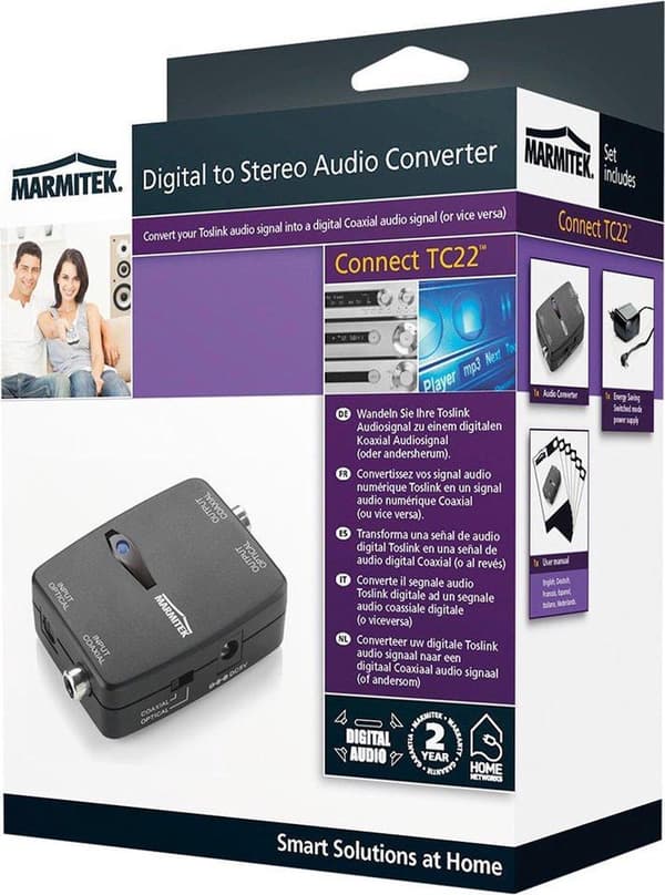 Marmitek Connect TC22 Audio Converter Toslink - koaksiaalinen