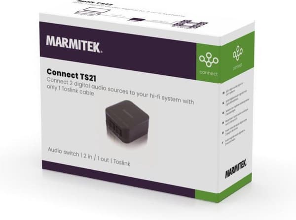 Marmitek digitaalinen optinen audiokytkin 2tulo/1lähtö (Connect TS21)